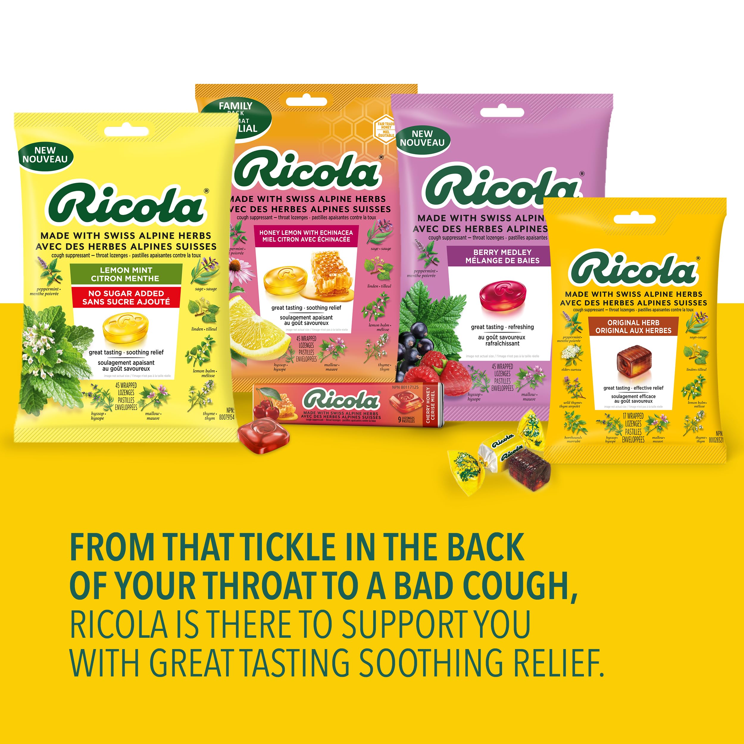 Ricola Original Herb Cough Drops, 17 Count Bag