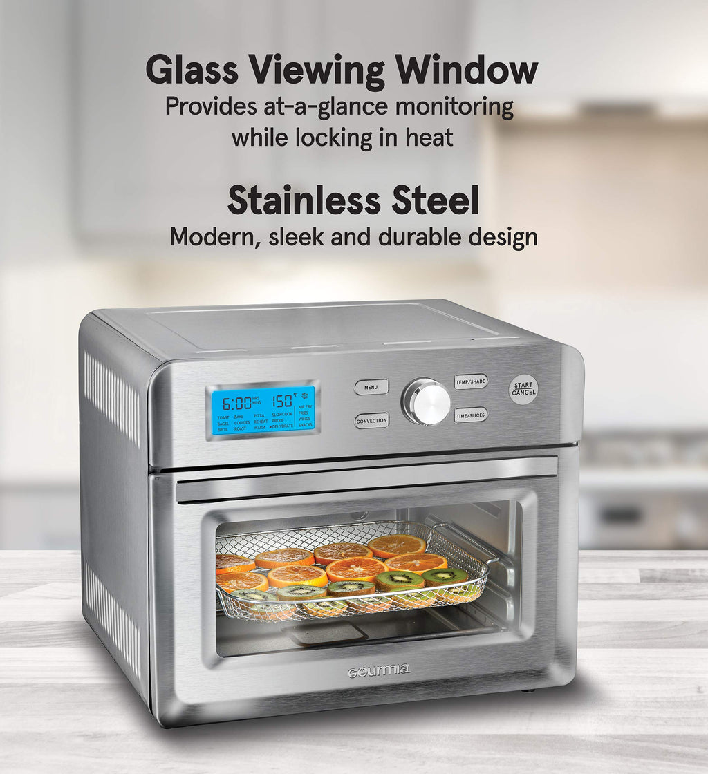 Gourmia GTF7600 16-in-1 Multi-function, Digital Stainless Steel Air Fryer Oven - 16 Cooking Presets + Convection Mode