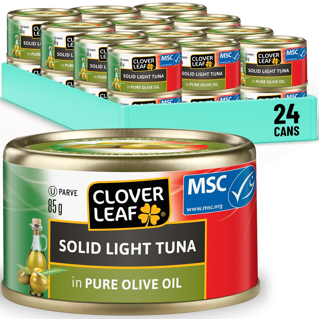 Clover Leaf Flake Light Tuna - 85g, 24 Count - Flavoured Canned Skipjack Tuna - High In Protein - 15g Of Protein per 85g Serving