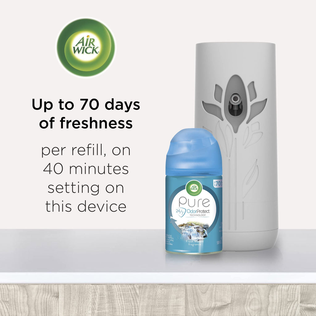 Air Wick Automatic Air Freshener Spray Refill, 1ct, Fresh Waters, Odor Neutralization, Essential Oils