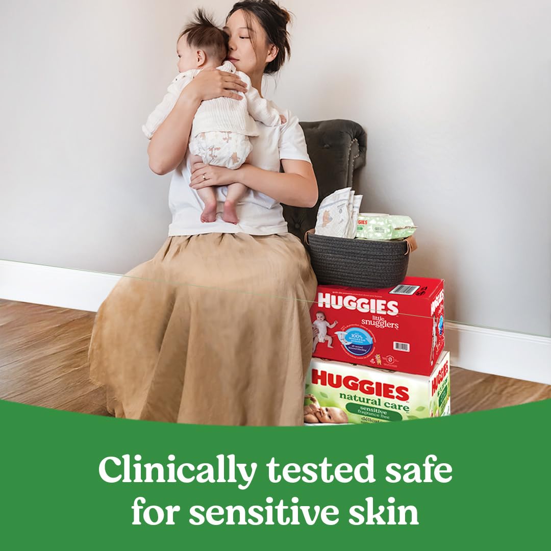 Baby Wipes, Huggies Natural Care Sensitive, UNSCENTED, Hypoallergenic