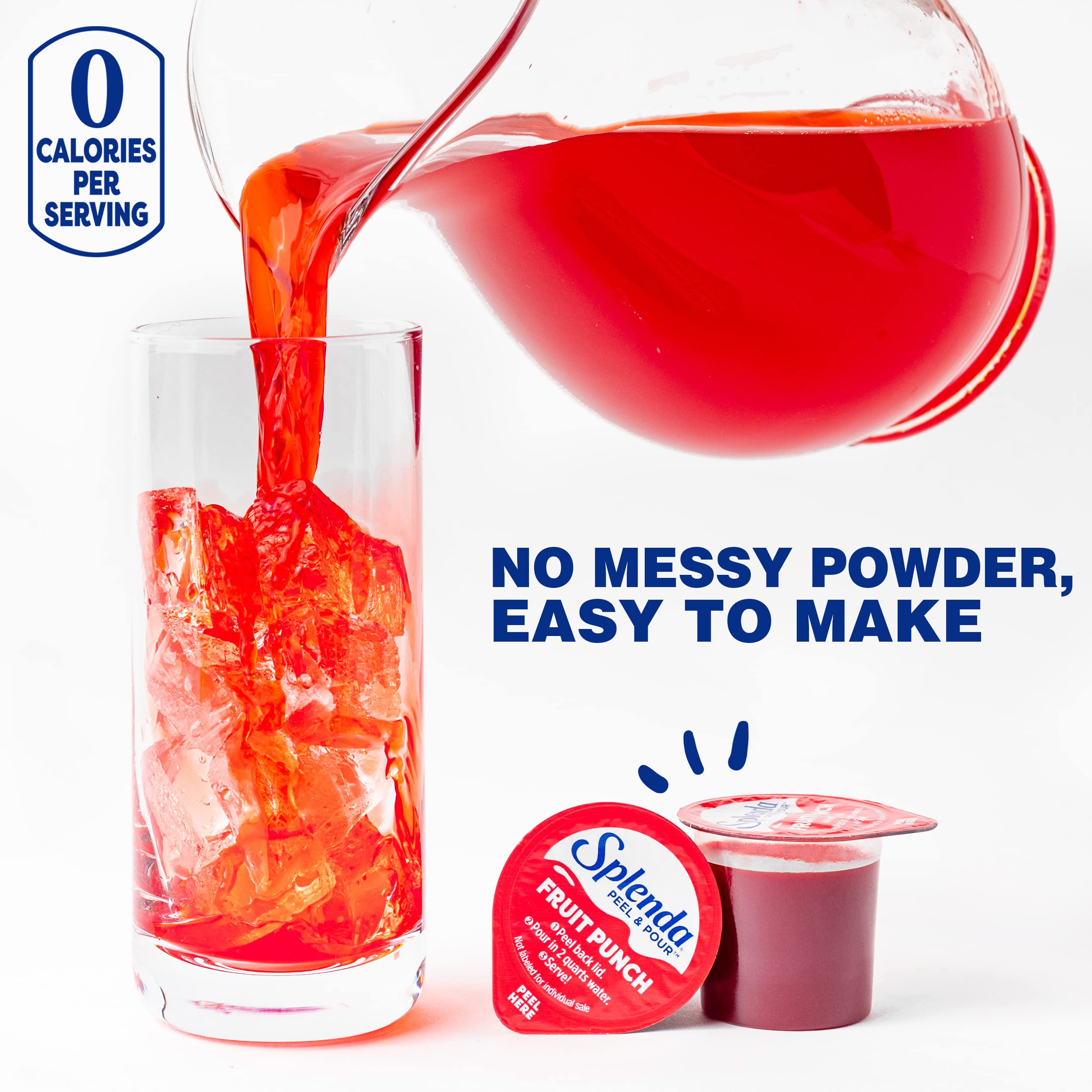 Splenda Peel and Pour Zero Calorie Drink Mix, Naturally Flavored Sugar Free Concentrate, Multi Serve Liquid Pitcher Pods (Fruit Punch)