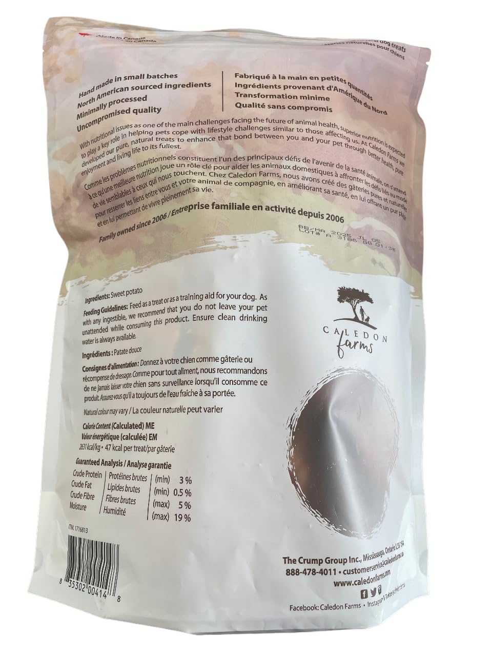 Caledon Farms Sweet Potato Chews All Natural Dog Treats Value Pack (32oz/907g)
