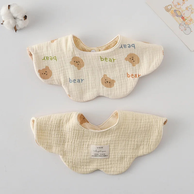 New Two-sided Usable Baby Feeding Drool Bib Infants Wave Lace Saliva Towel Soft Cotton Burp Cloth For Newborn Toddler Kids Bibs