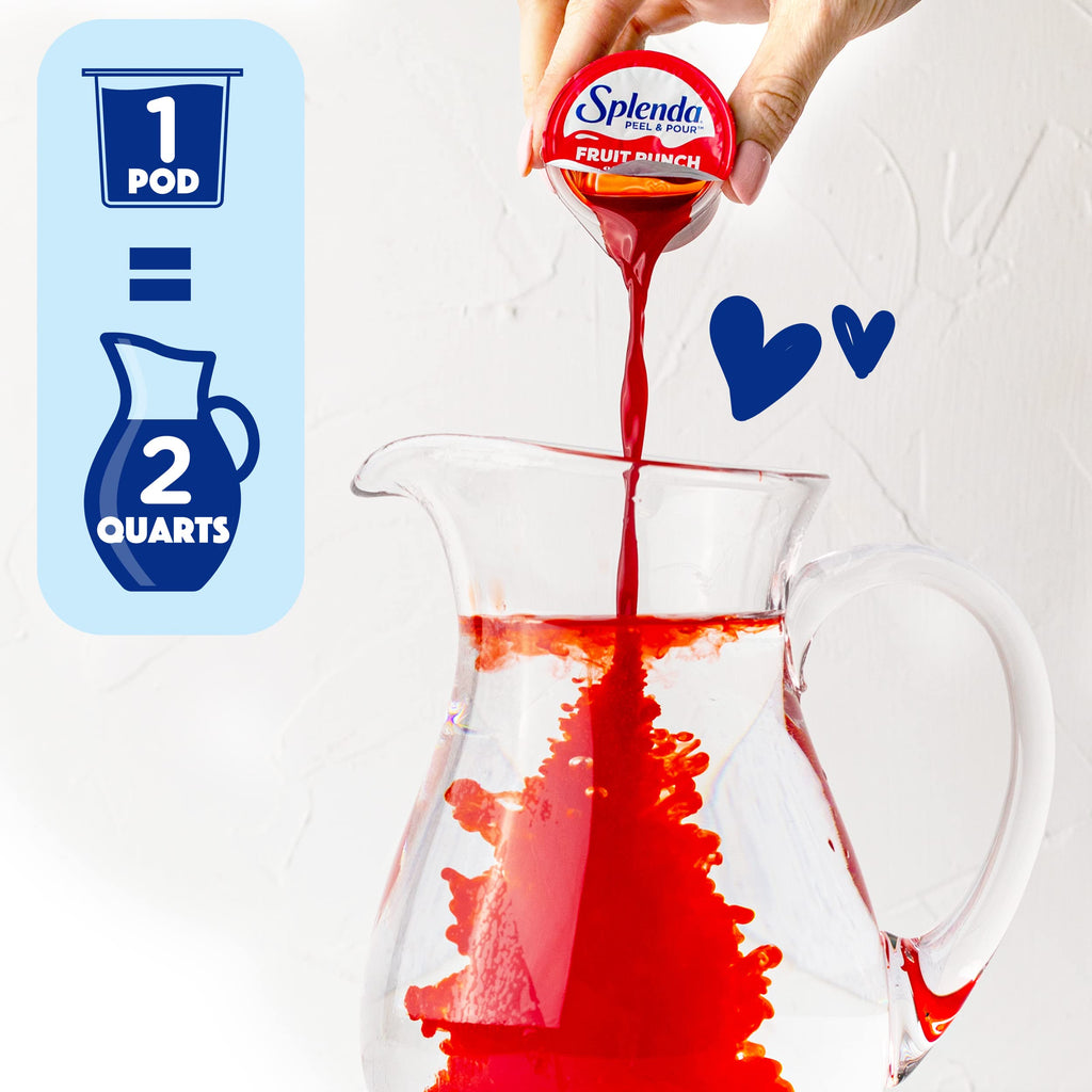 Splenda Peel and Pour Zero Calorie Drink Mix, Naturally Flavored Sugar Free Concentrate, Multi Serve Liquid Pitcher Pods (Fruit Punch)